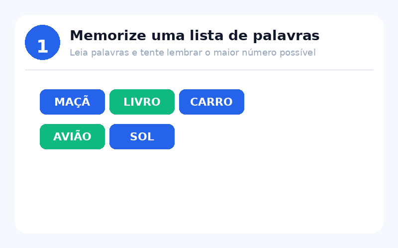 Exercício 1: Memorize uma lista de palavras