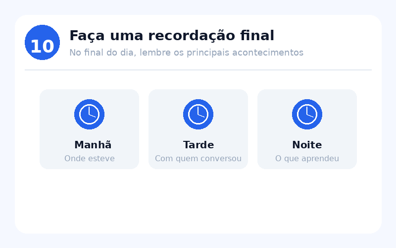 Exercício 10: Faça uma recordação final